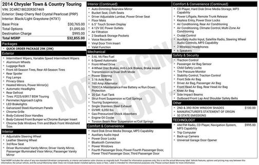 Deep Cherry Red Crystal Pearlcoat 2014 Chrysler Town & Country Touring