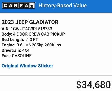 2023 Jeep Gladiator Sport S