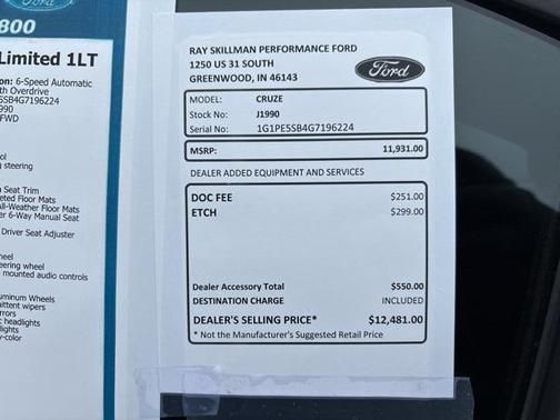 2016 Chevrolet Cruze Limited 1LT