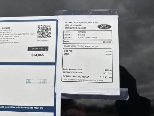 2019 RAM 2500 Big Horn Crew Cab 4x4 6'4' Box