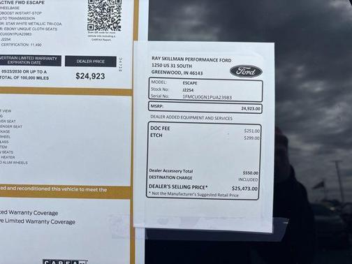 Star White Metallic Tri-Coat 2023 Ford Escape Active