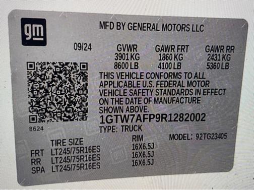 White 2024 GMC Savana 2500 Work Van