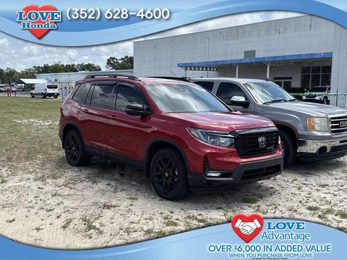 Radiant Red Metallic II 2024 Honda Passport AWD Black