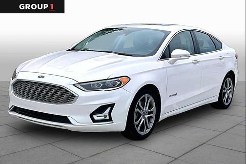 White Platinum Metallic Tri-Coat 2019 Ford Fusion Hybrid Titanium