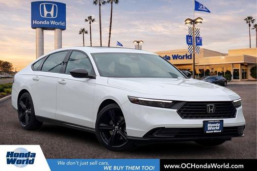 Platinum White Pearl 2026 Honda Accord Hybrid Sport-L