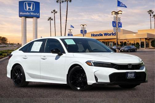 Platinum White Pearl 2025 Honda Civic Sport