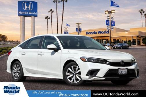 Platinum White Pearl 2023 Honda Civic LX