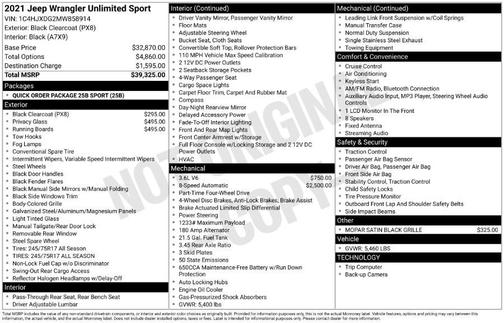 2021 Jeep Wrangler Unlimited Sport