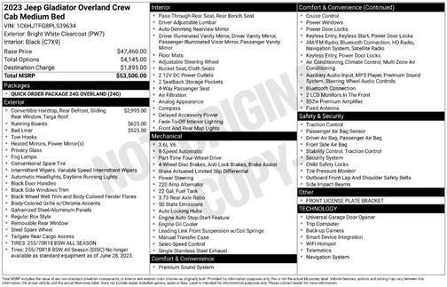 2023 Jeep Gladiator Overland
