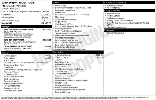 2010 Jeep Wrangler Sport