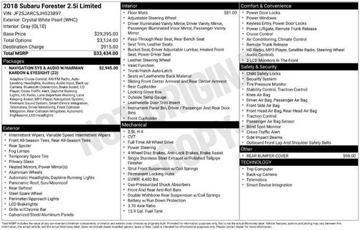 2018 Subaru Forester 2.5i Limited