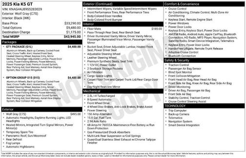 2025 Kia K5 GT