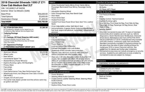 2018 Chevrolet Silverado 1500 2LT