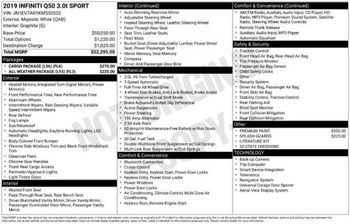 2019 INFINITI Q50 3.0t Sport
