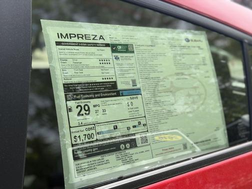 Pure Red 2026 Subaru Impreza Sport