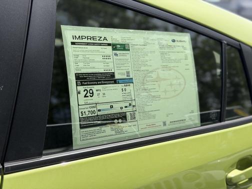 Citron Yellow Pearl 2026 Subaru Impreza Sport