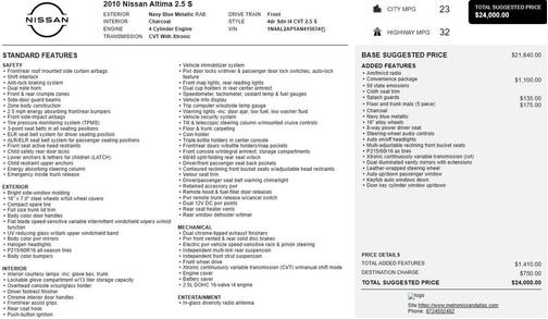 2010 Nissan Altima 2.5 S