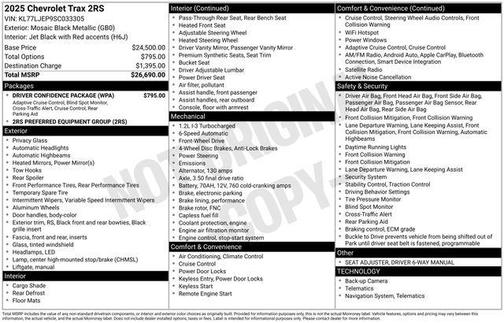 2025 Chevrolet Trax FWD 2RS