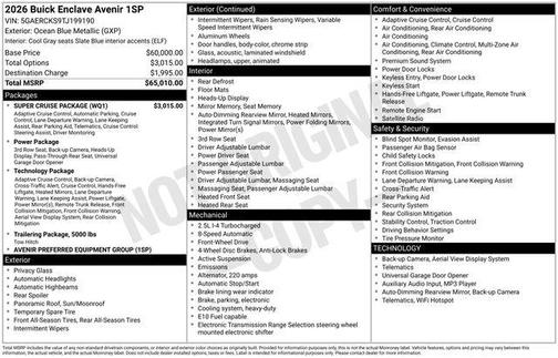 2026 Buick Enclave Avenir