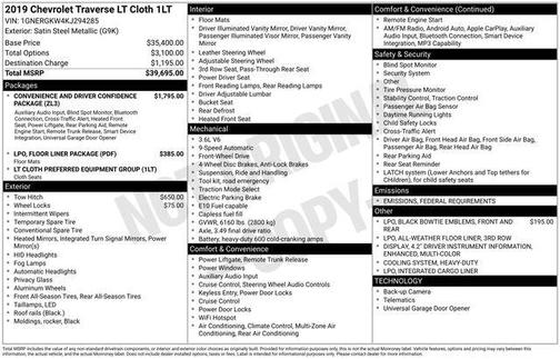2019 Chevrolet Traverse LT Cloth