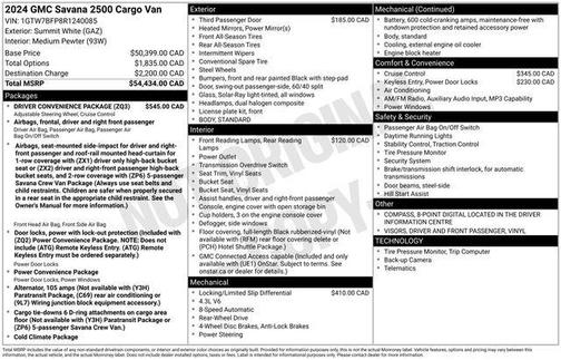 2024 GMC Savana 2500 Work Van