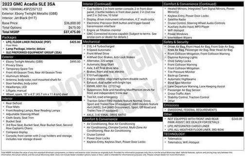 2023 GMC Acadia FWD SLE