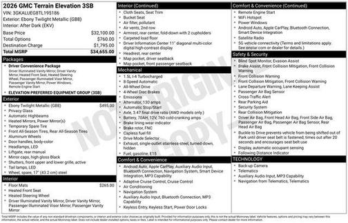 2026 GMC Terrain AWD Elevation
