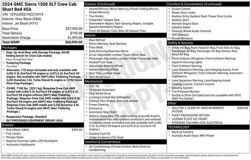 Onyx Black 2024 GMC Sierra 1500 SLT