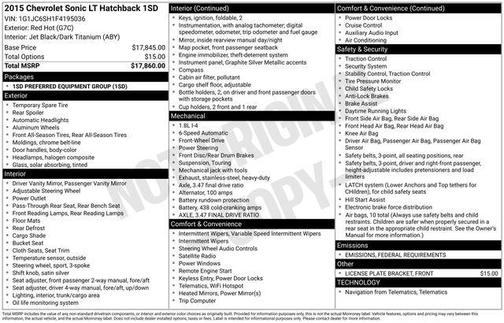 2015 Chevrolet Sonic LT