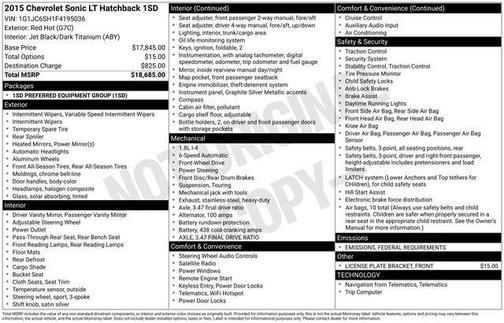 2015 Chevrolet Sonic LT