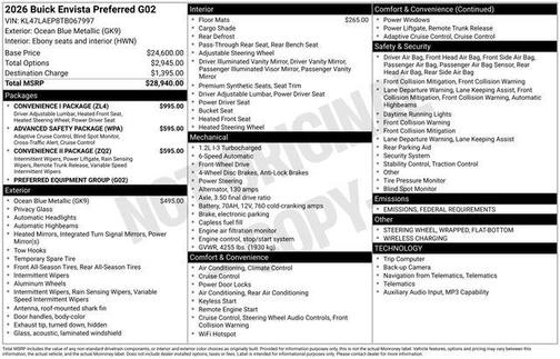 2026 Buick Envista Preferred FWD