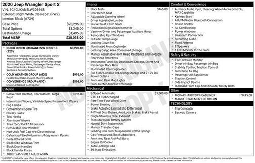2020 Jeep Wrangler Sport S