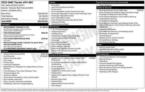 Volcanic Red Tintcoat 2023 GMC Terrain AWD AT4