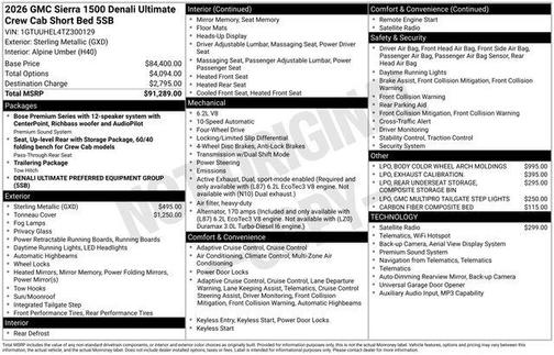 Sterling Metallic 2026 GMC Sierra 1500 Denali Ultimate
