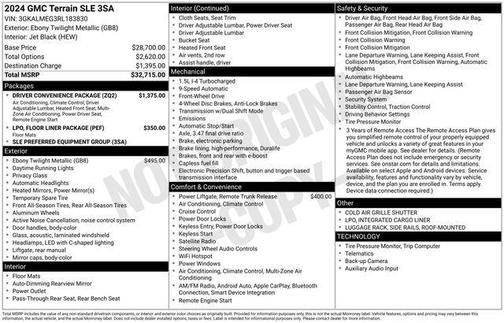 Ebony Twilight Metallic 2024 GMC Terrain SLE