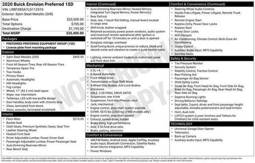 2020 Buick Envision FWD Preferred