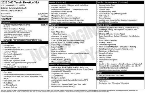 2026 GMC Terrain FWD Elevation