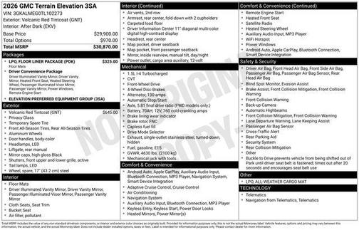 2026 GMC Terrain FWD Elevation