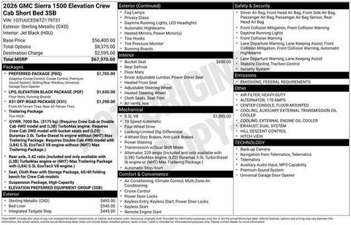 2026 GMC Sierra 1500 Elevation