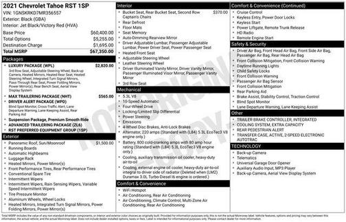 2021 Chevrolet Tahoe 4WD RST
