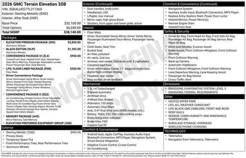 2026 GMC Terrain AWD Elevation