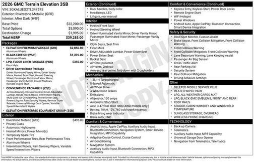 2026 GMC Terrain AWD Elevation