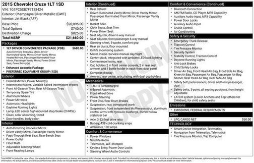 2015 Chevrolet Cruze 1LT