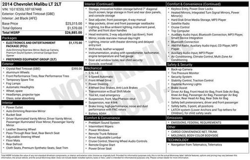 2014 Chevrolet Malibu 2LT
