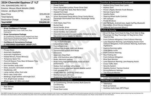 Mosaic Black Metallic 2024 Chevrolet Equinox 1LT
