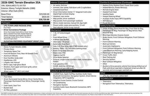 2026 GMC Terrain FWD Elevation