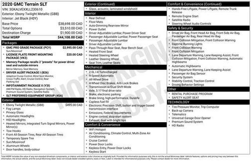 Ebony Twilight Metallic 2020 GMC Terrain SLT