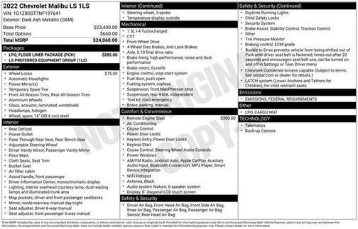 2022 Chevrolet Malibu 1LS