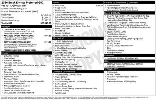 2026 Buick Envista Preferred FWD