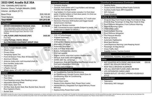 2023 GMC Acadia AWD SLE